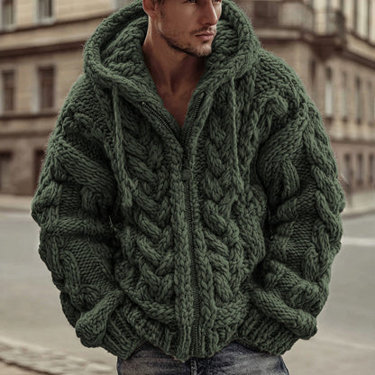 Vintage Fairman Island Jacquard Zip Hooded Cardigan Sweater artswardrobe