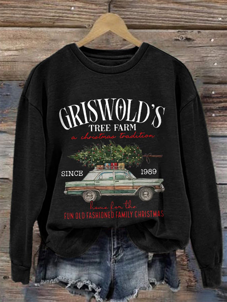 Comstylish Women's Griswold Family Christmas Print Crew Neck Sweatshirt