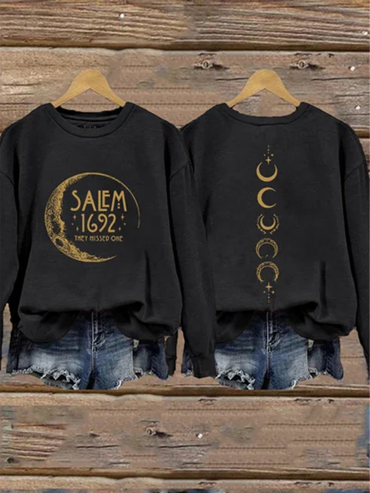 Comstylish Women's Halloween Salem 1692 They Missed One Print Sweatshirt