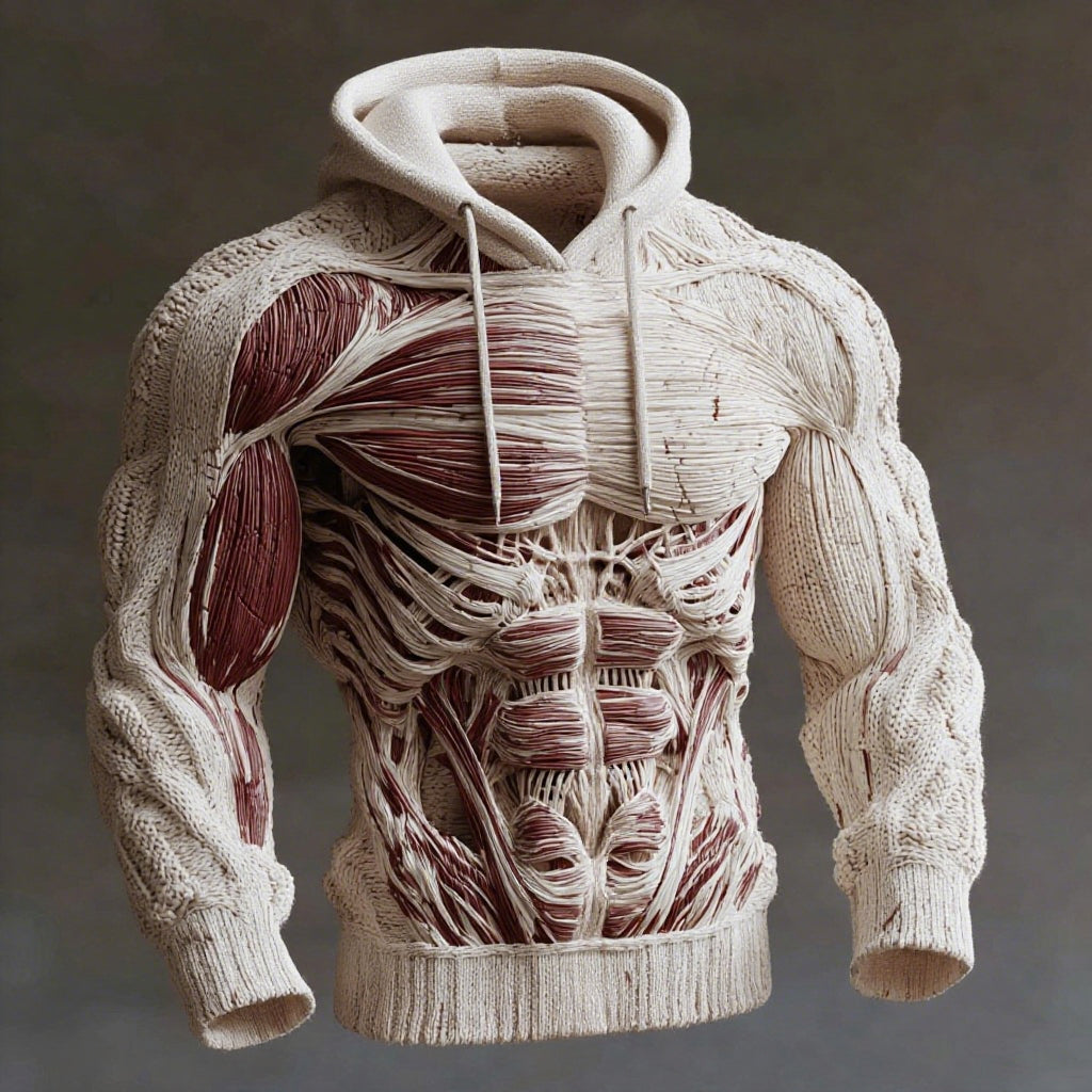 Men's Warm Line Knitted Hooded Sweater artswardrobe