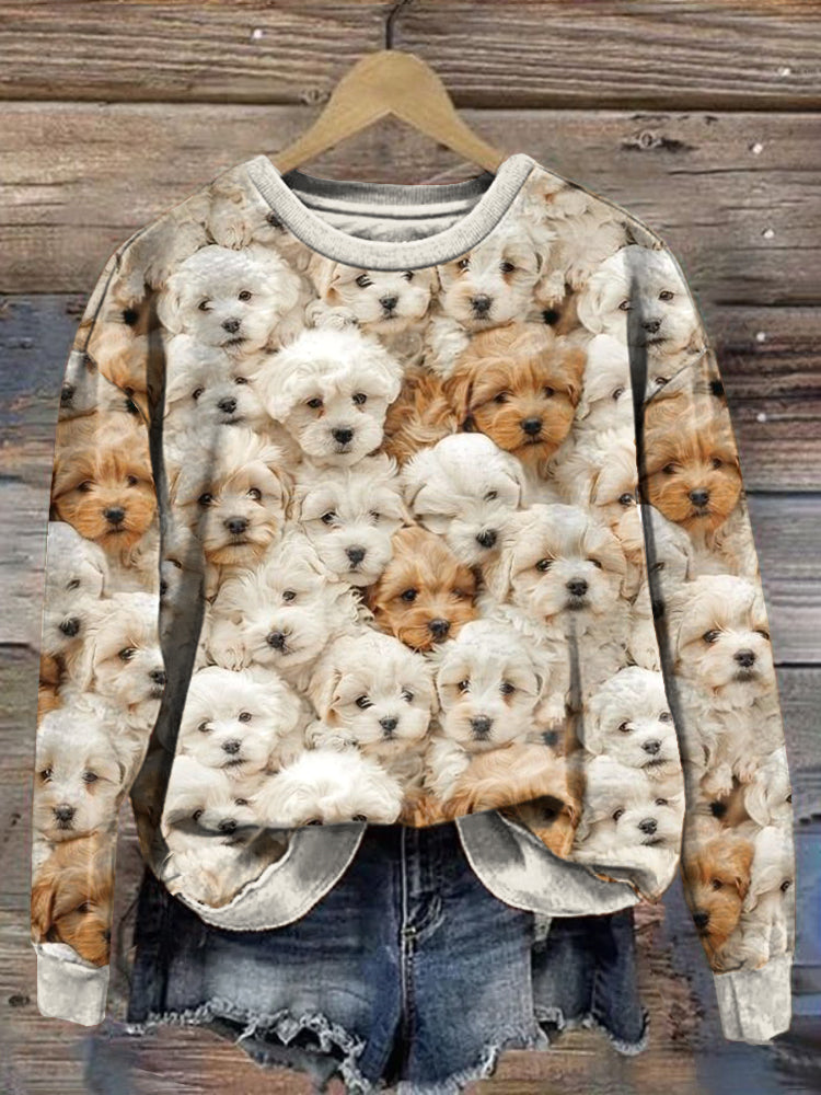 Comstylish Cute Dog Pattern Comfortable Sweatshirt