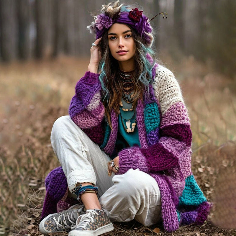 Ajaton vintage-tyyli Neuletakki