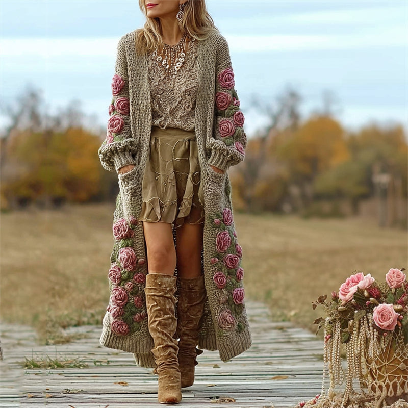 Sulokkaasti suunniteltu Neuletakki