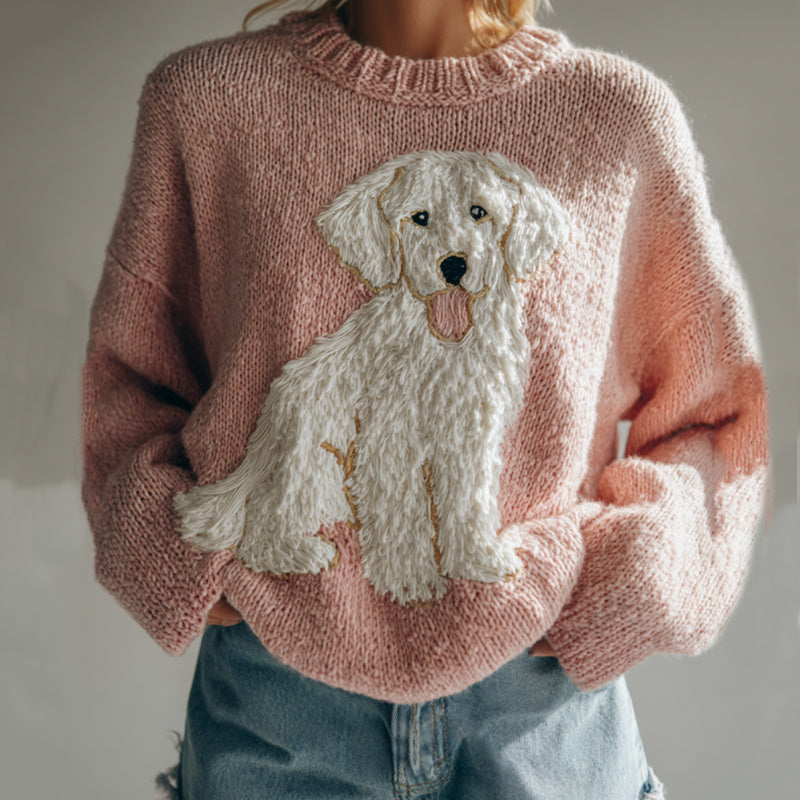 Fuzzy Goldendoodles Dog Felt Cozy Knit Sweater artswardrobe
