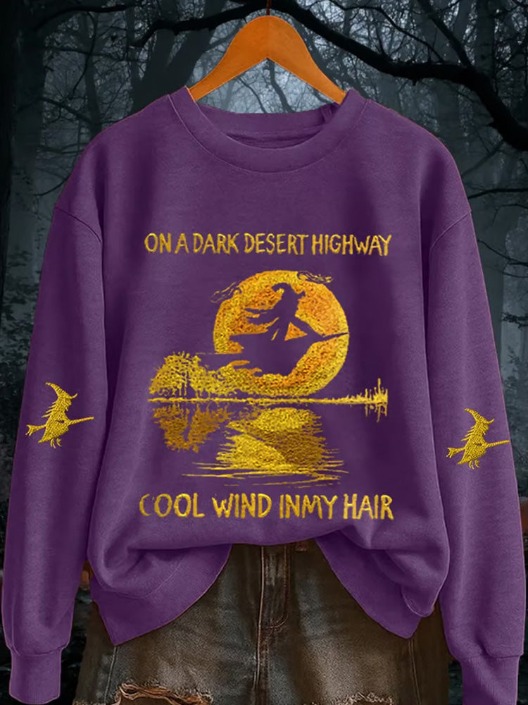 Comstylish Women's On A Dark Desert Highway Witch Feel Wind In My Hair Sweatshirt