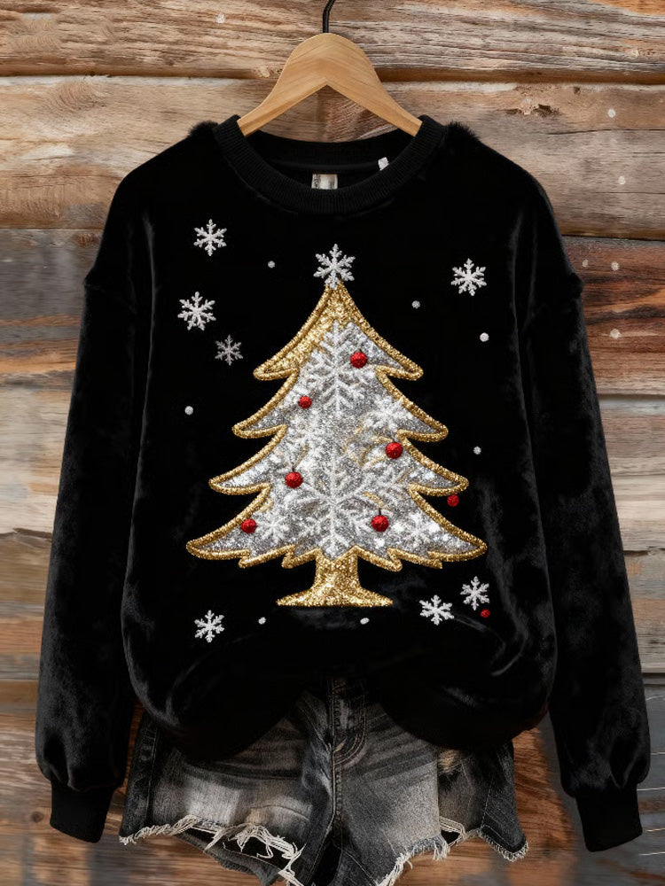 Comstylish Women's Casual Christmas Print Sweatshirt