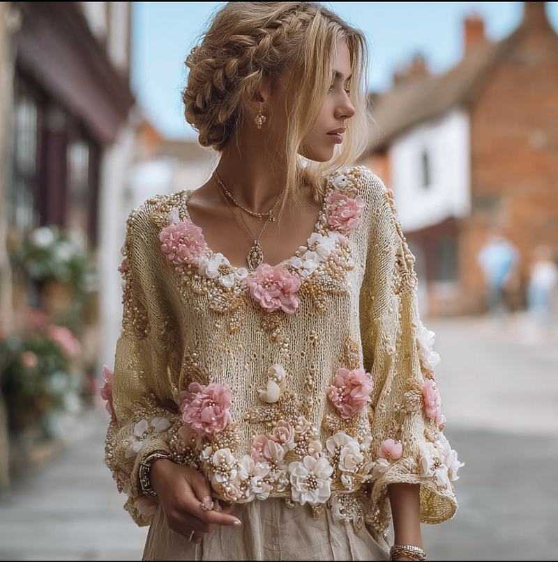 Kauniisti valmistettu Villapaita