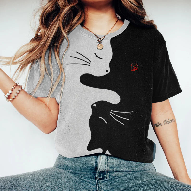 Comstylish Abstract Cat Painting Art T-Shirt