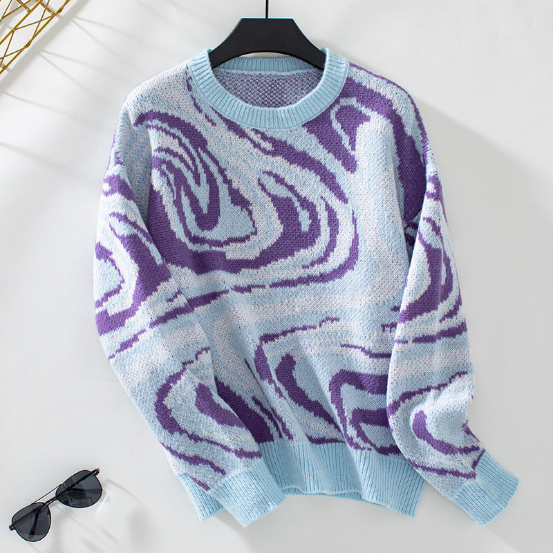 Edith® | Knitted sweater with a geometric wave pattern