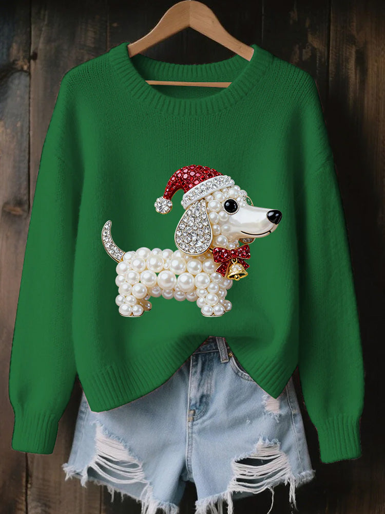 Comstylish Women's Christmas Dog Art Sweatshirt
