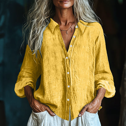 Vintage Elegant Art Linen Ruffle Shirt artswardrobe