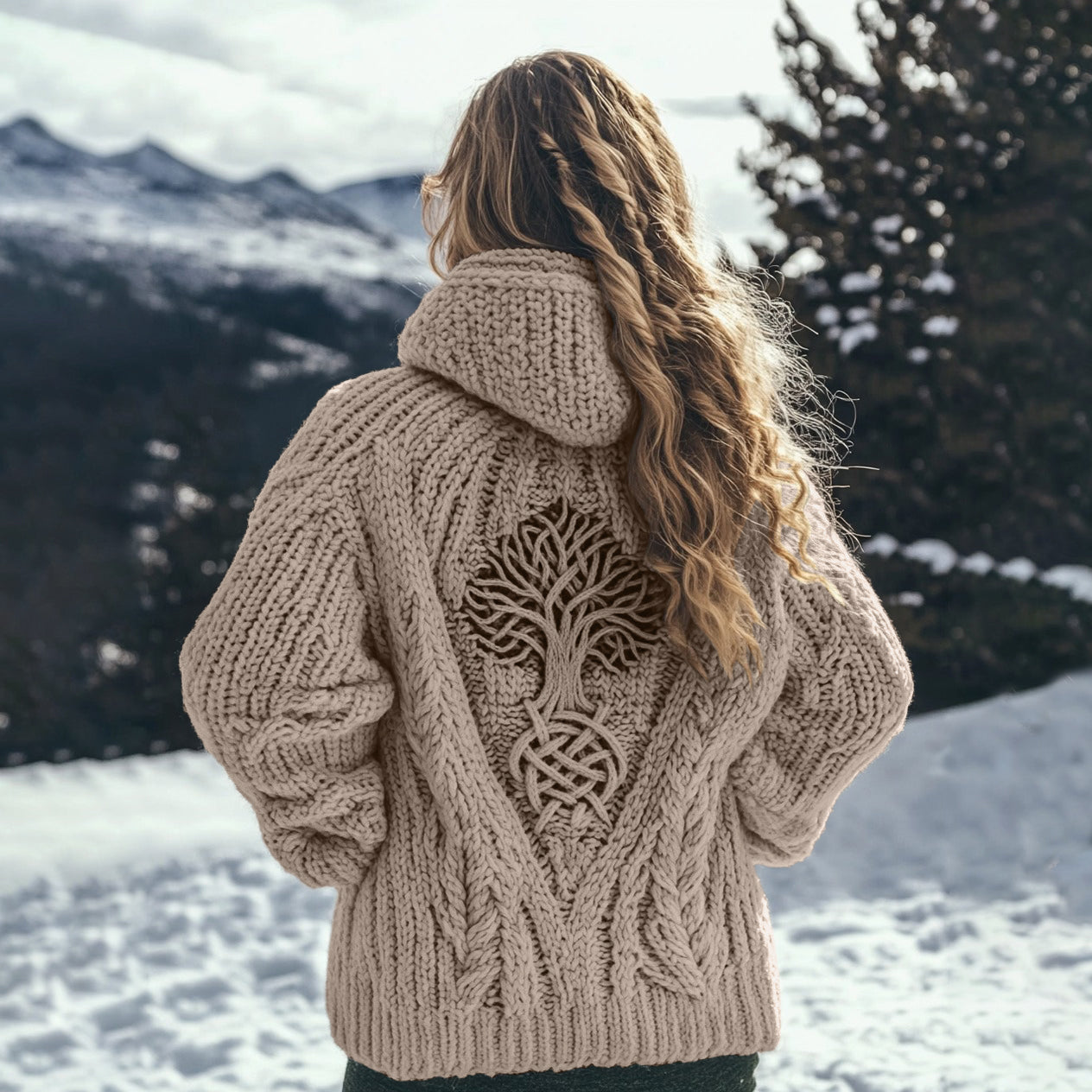 Women's Viking Tribal Tree Of Life Celtic Knot Hooded Sweater artswardrobe