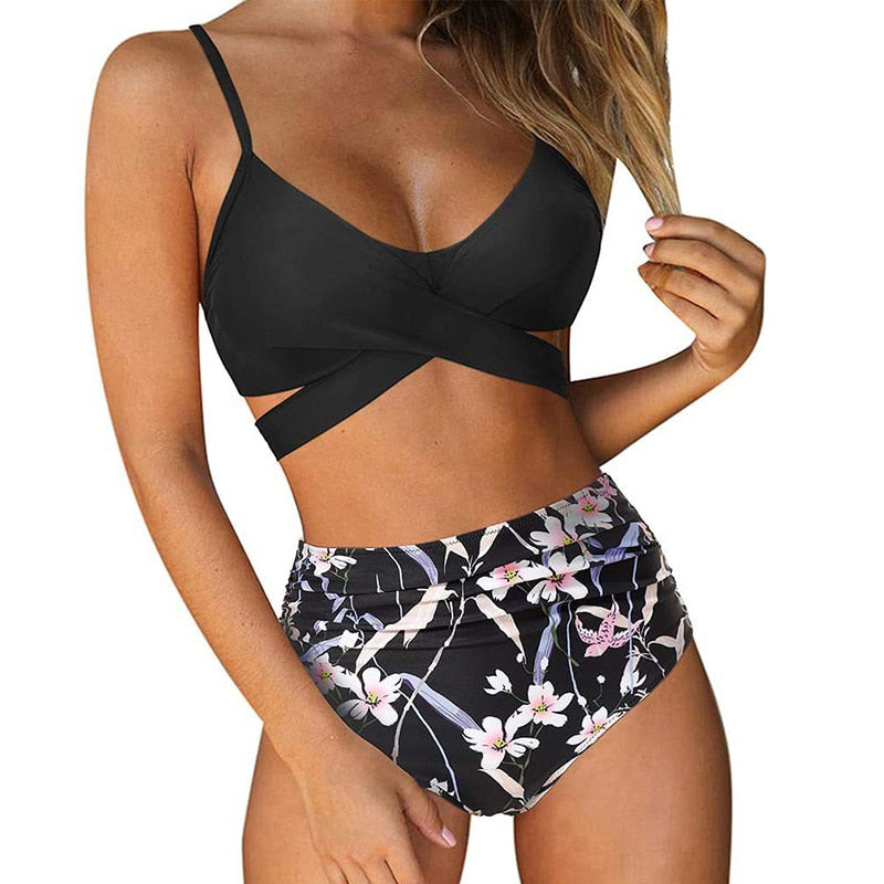 Black Top - Floral Combination