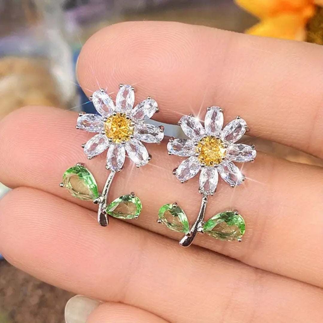 Sunflower Crystalline Earrings
