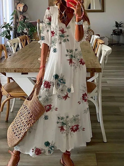 Floral Green And Red