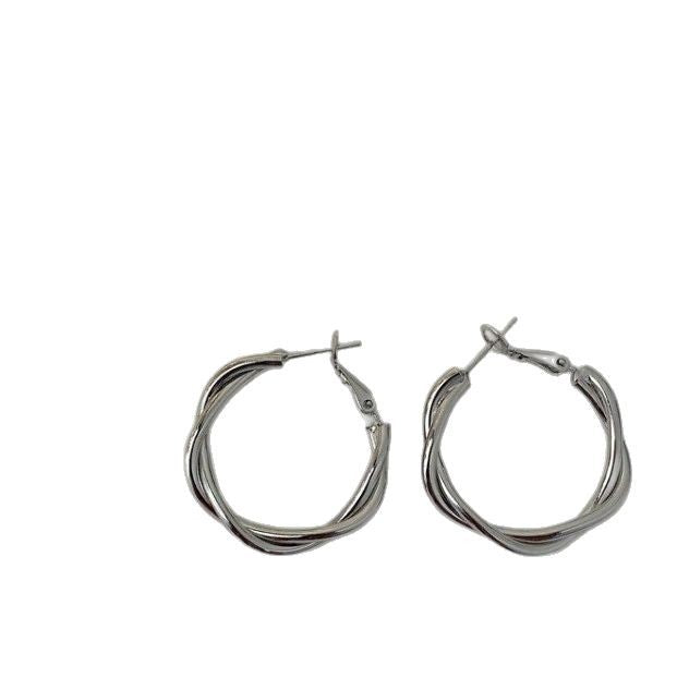 Käsintehty vintage Hopea Korvarengas