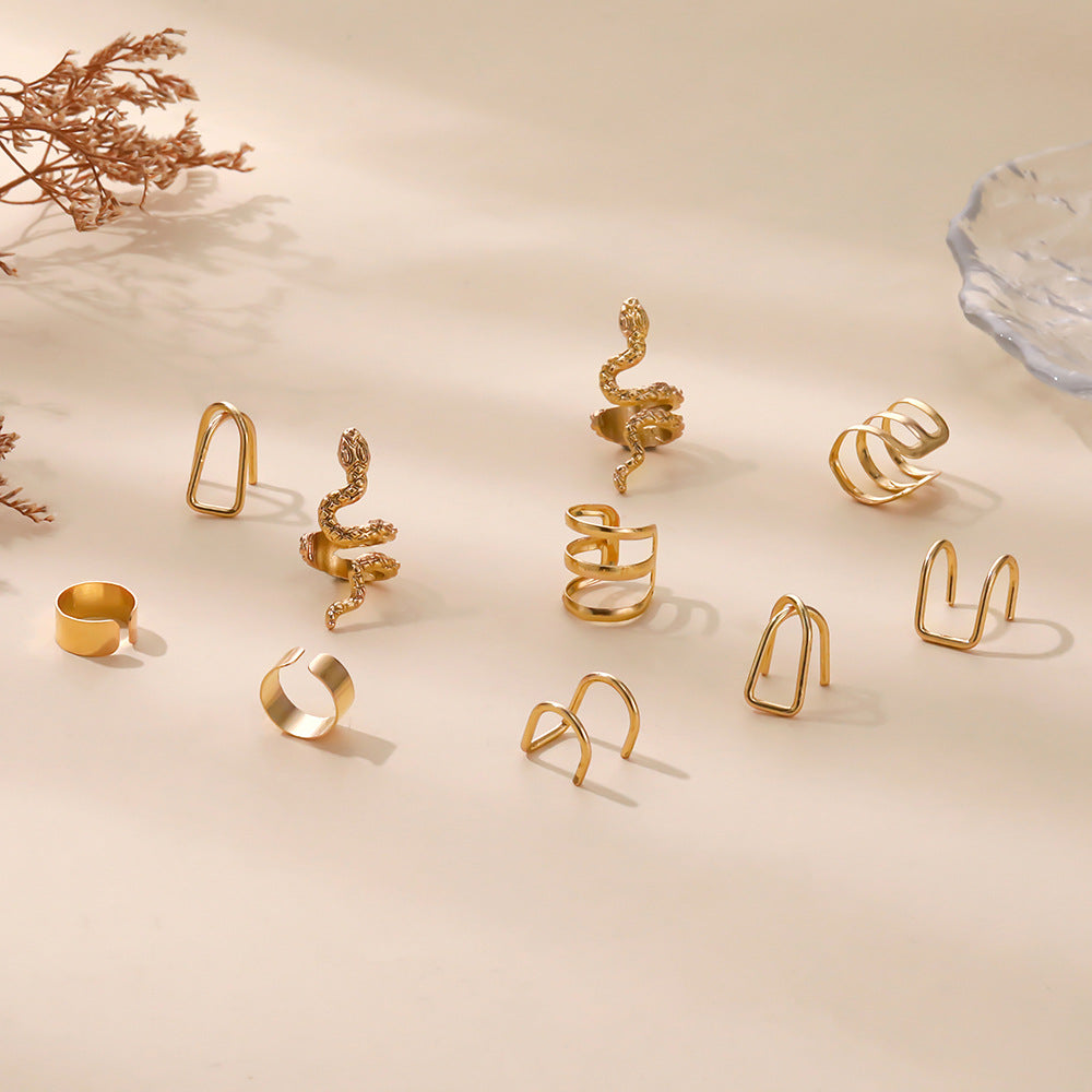 Käsintehty vintage Kulta Korvarengas