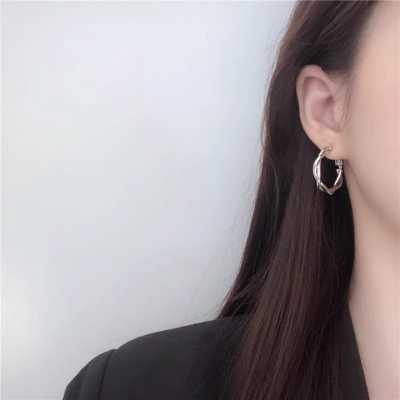 Käsintehty vintage Hopea Korvarengas