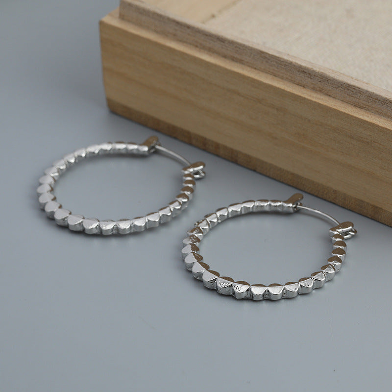 Käsintehty vintage Hopea Korvarengas