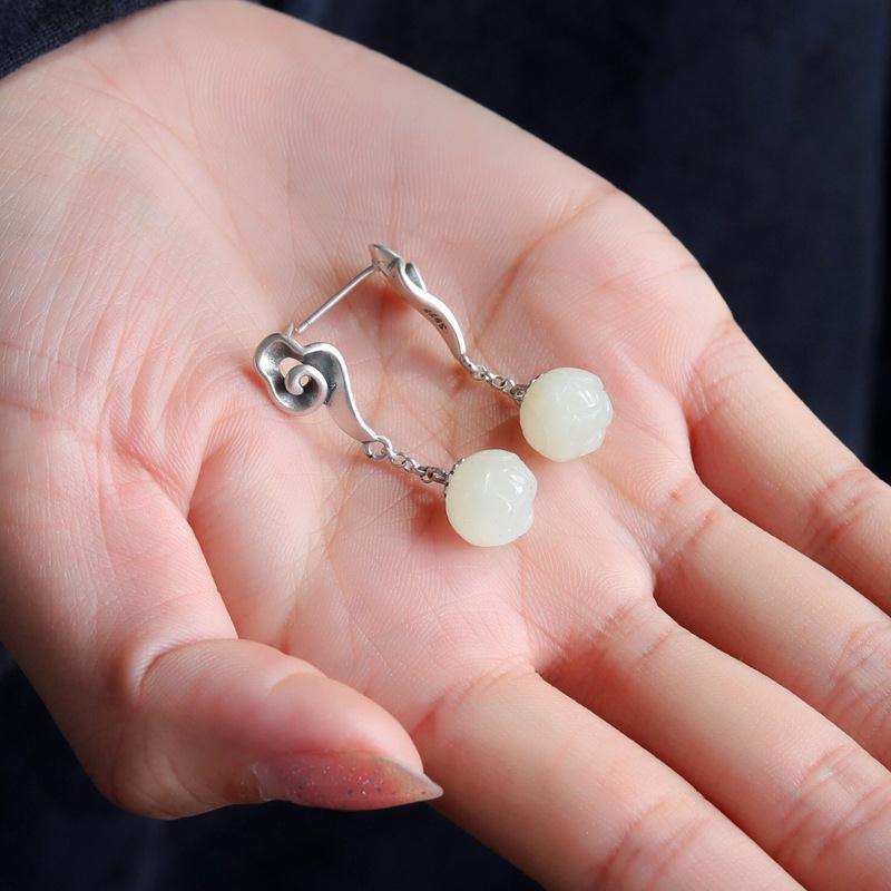 Käsintehty vintage Hopea Korvarengas