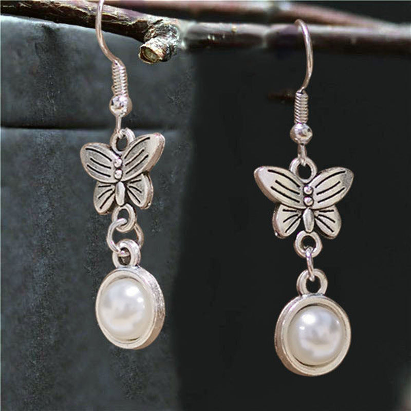 Käsintehty vintage Hopea Korvarengas