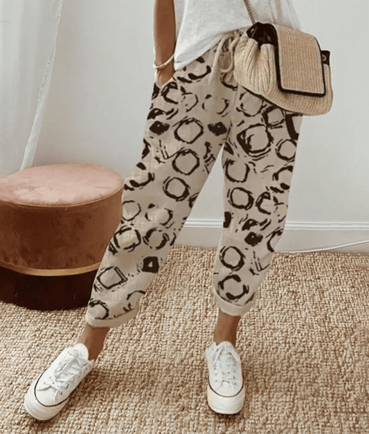 Beige With Circle Print