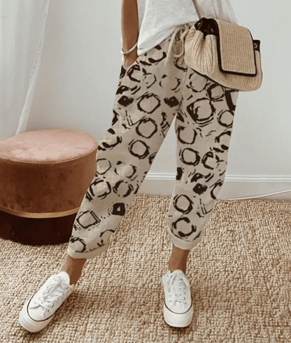 Beige With Artistic Circle Print