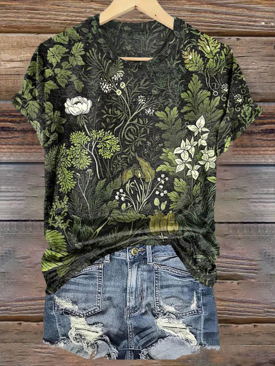 Floral and Botanical Art Print T-shirt