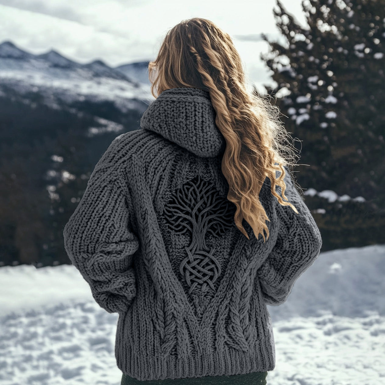 Women's Viking Tribal Tree Of Life Celtic Knot Hooded Sweater artswardrobe