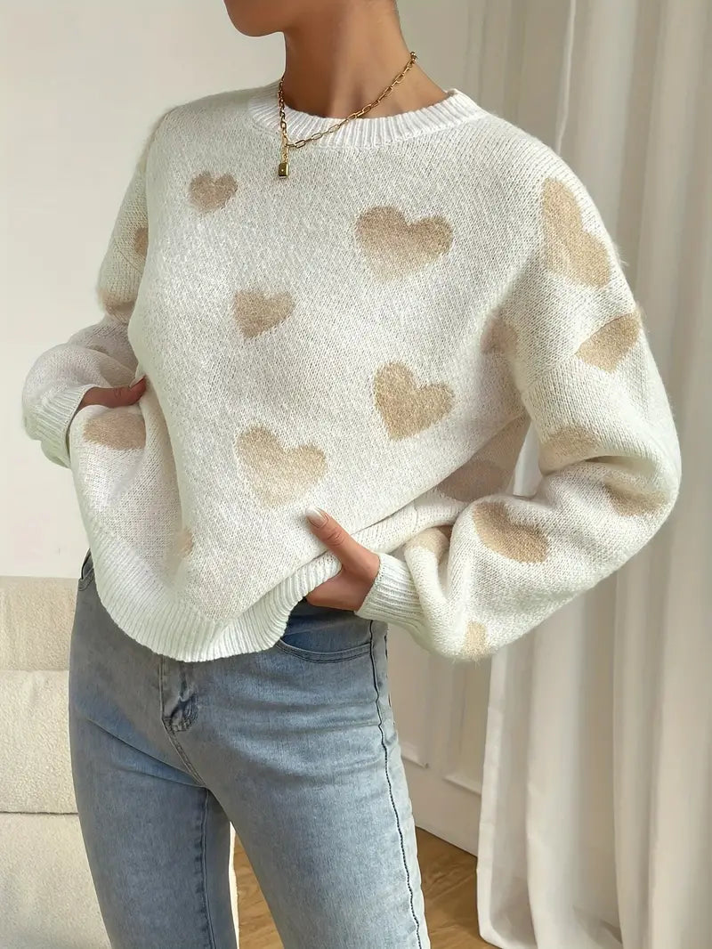 Diana® | Cozy sweater with a heart pattern