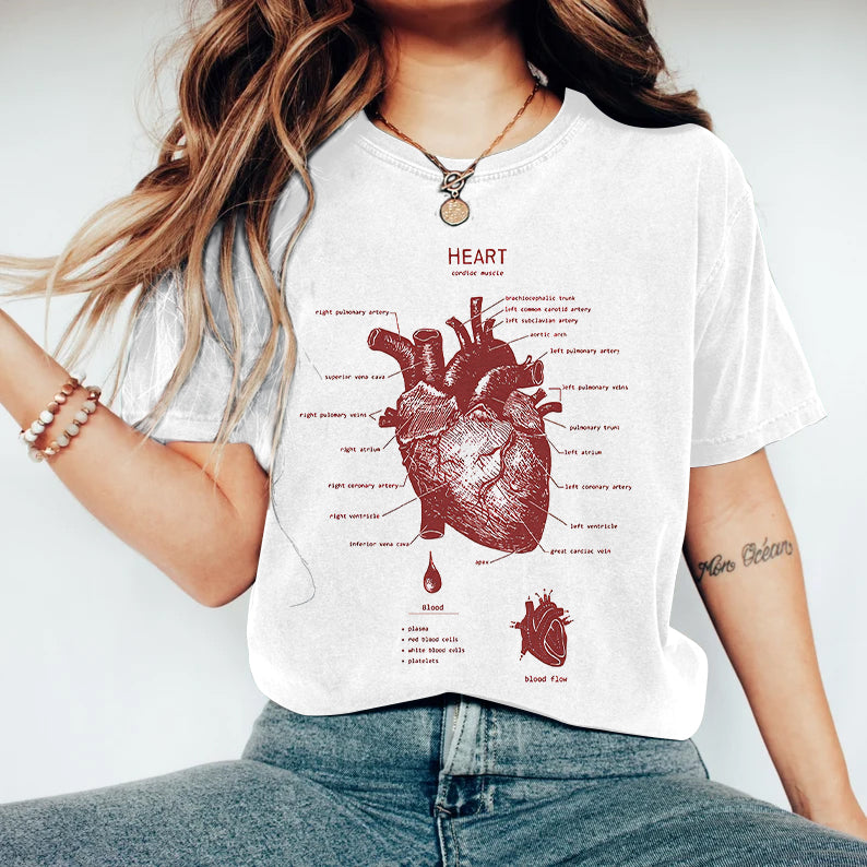 Comstylish Heart Biology Print Women's T-Shirt