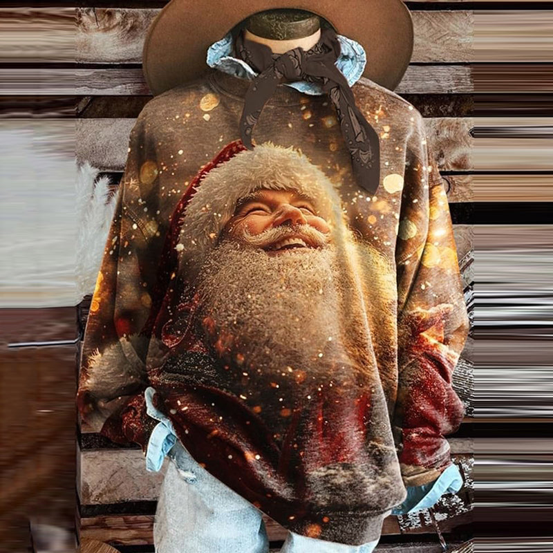 Comstylish Women's Santa Claus Printed Casual Sweatshirt