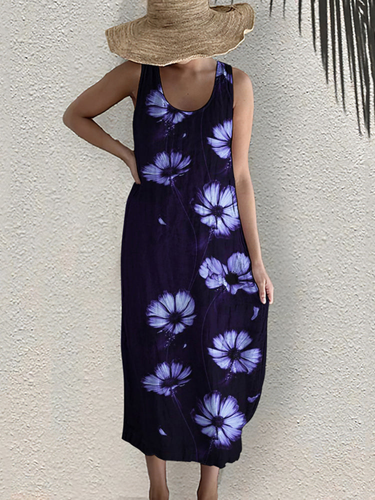 Casual Holiday Floral Dress