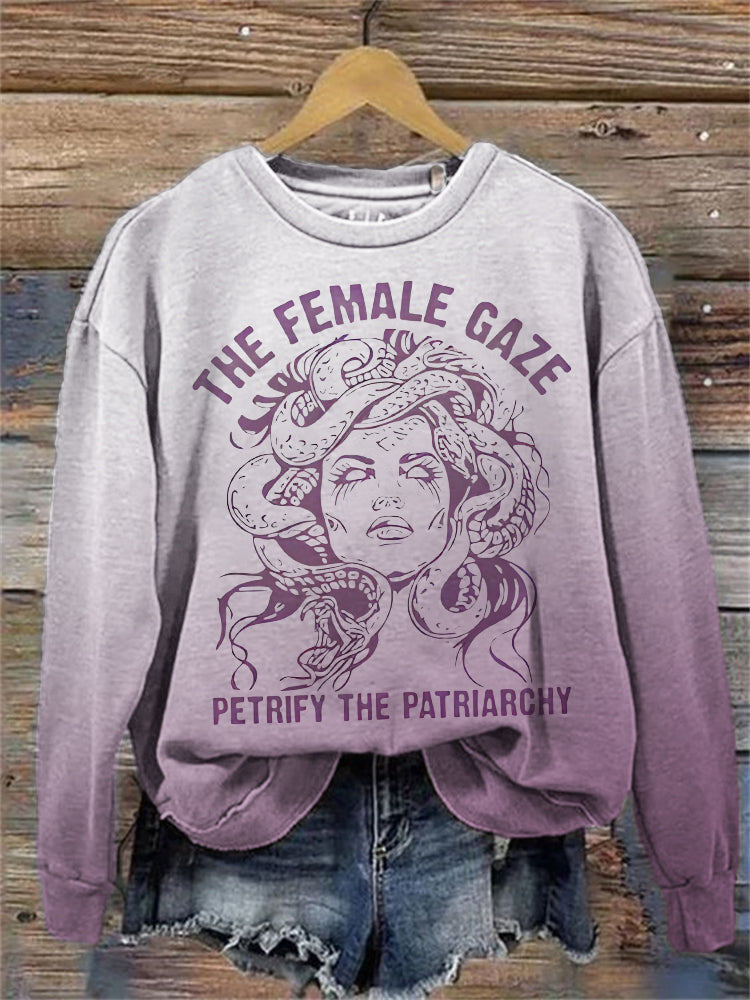 Comstylish The Female Gaze Petrify The Patriarchy Feminist Gradient Sweatshirt