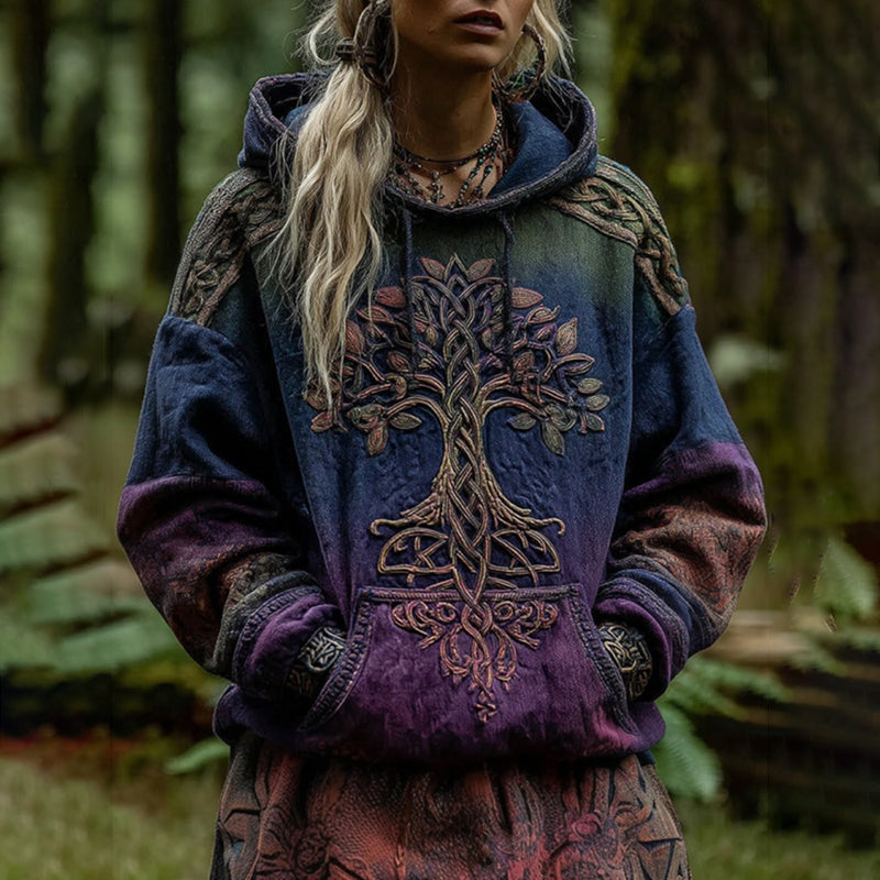 Viking Tree Of Life Celtic Knot Art Gradient Women's Comfort Hoodie artswardrobe