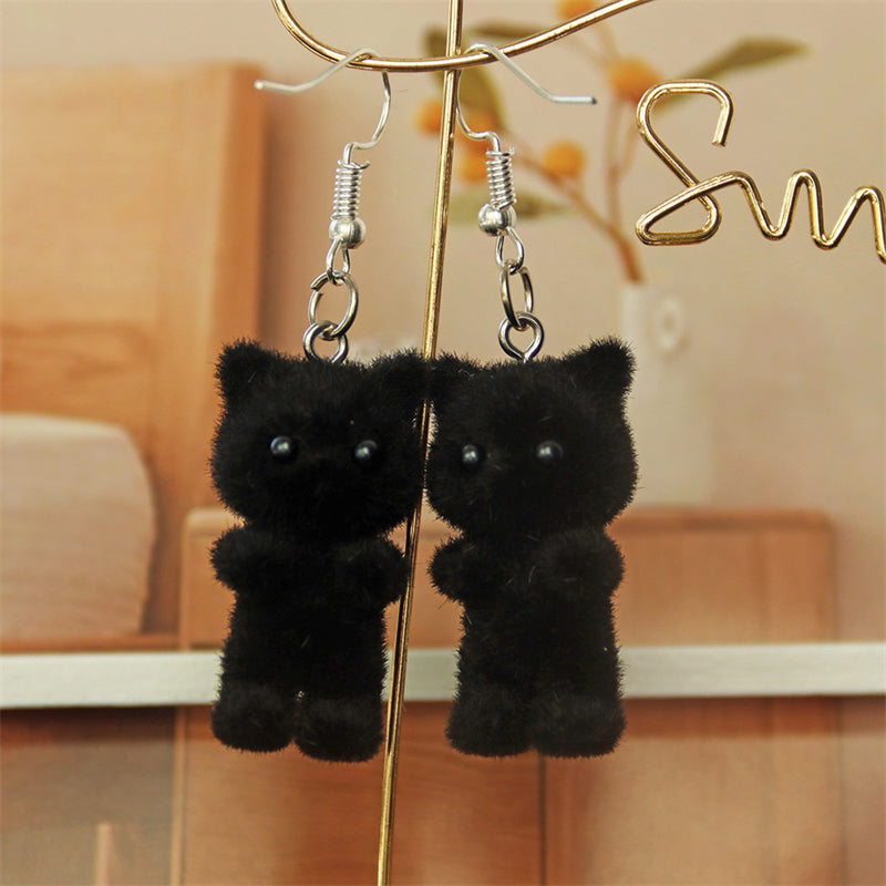 Comstylish Lovely Fuzzy Cat Inspired Earrings