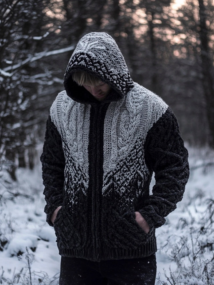 Viking Gradient Men's Hooded Sweater Jacket artswardrobe