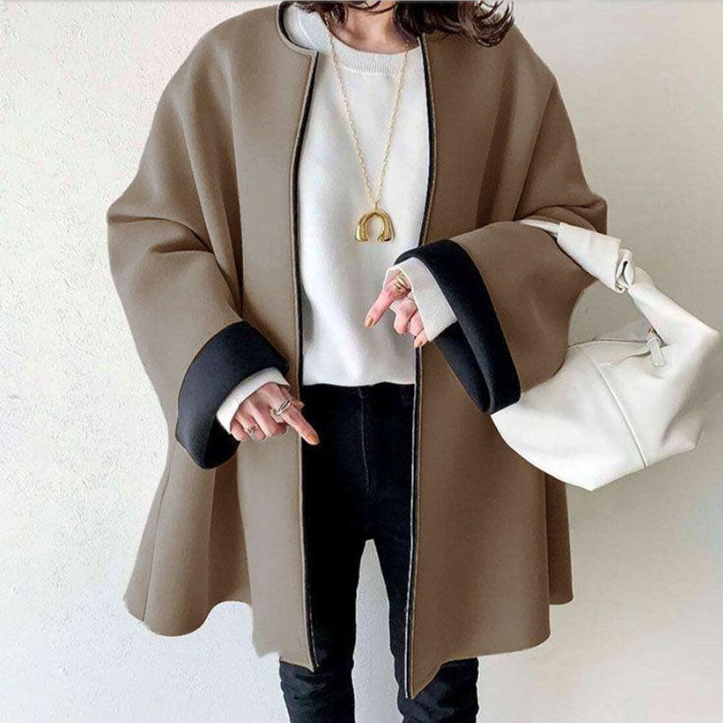 Simple loose thickened small fragrance coat