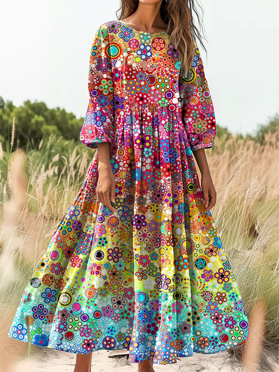 Women's Art Painting Hippie Print Dress