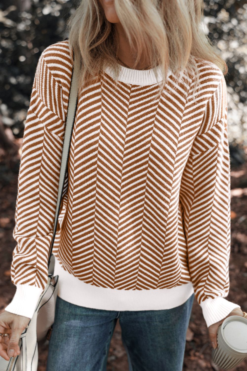 Silvia® | Striped long-sleeved sweater with a crew neck