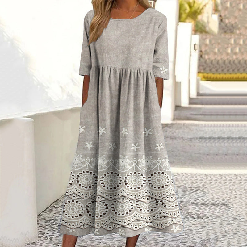 Vintage Floral Embroidered Lace Art Dress artswardrobe