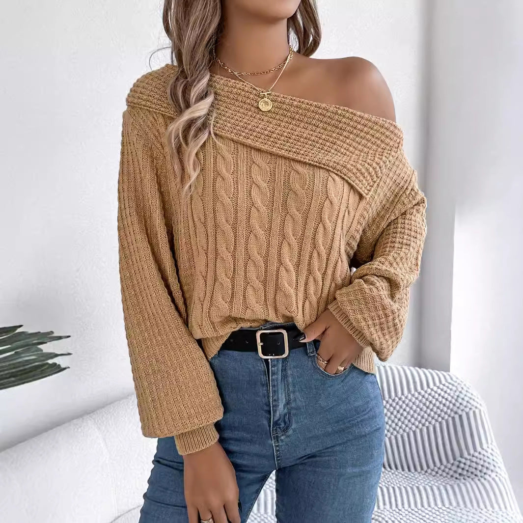 Diana® | One shoulder cable knit sweater