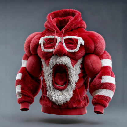 Ugly Christmas Sweater Funny Santa Claus Hooded Hoodie artswardrobe