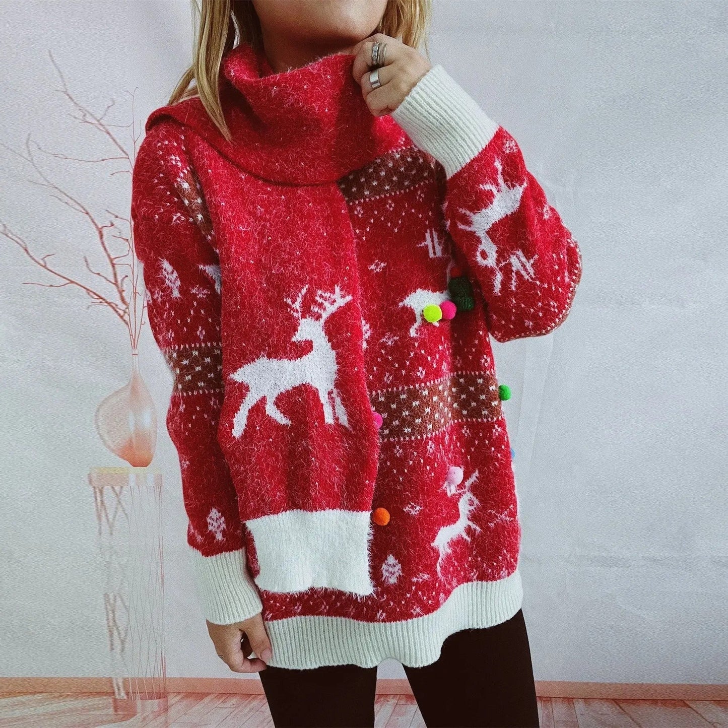 Larissa® | Women's Christmas sweater with reindeer print