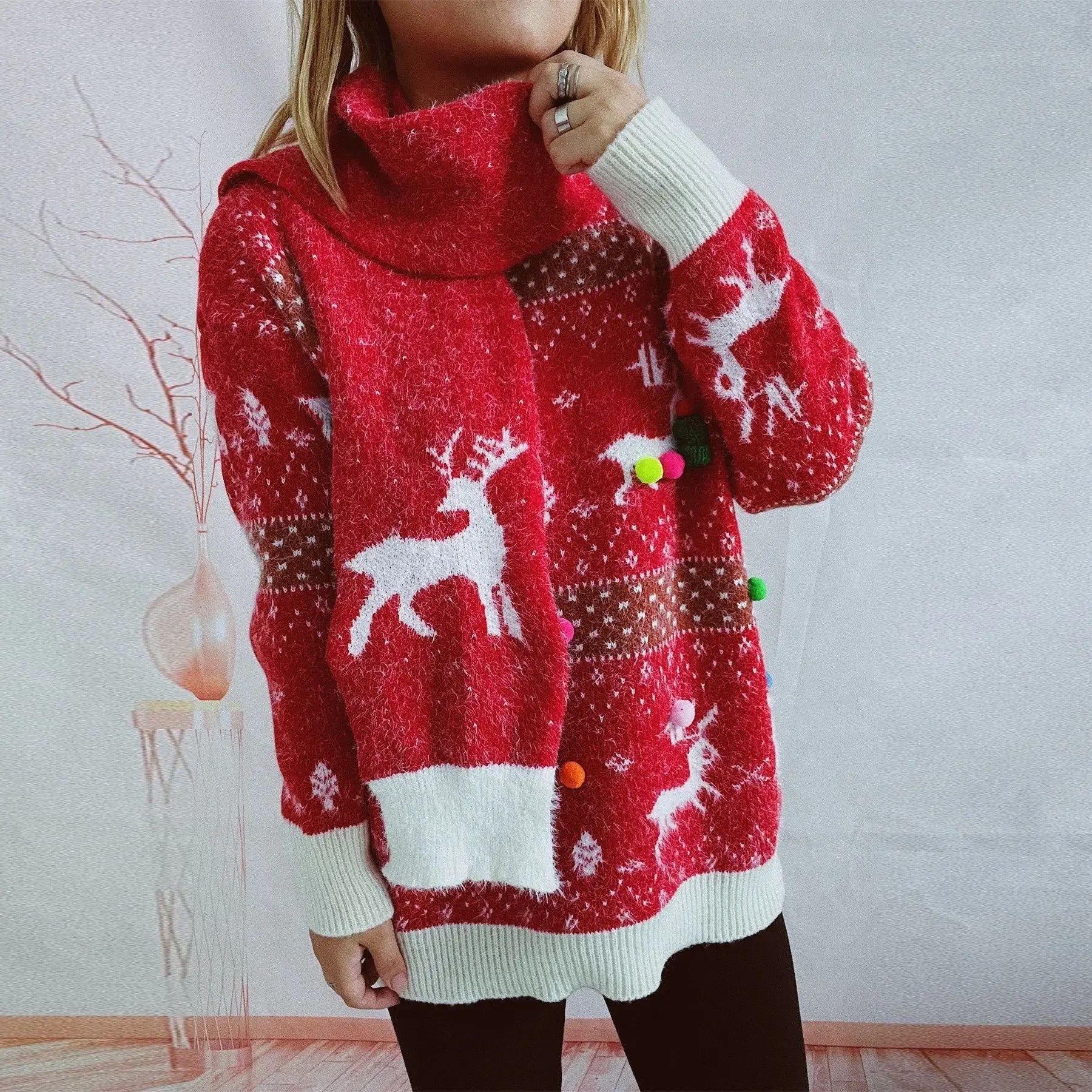 Larissa® | Women's Christmas sweater with reindeer print
