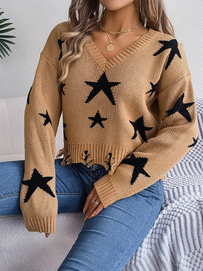 Ginebra® | Ripped star pattern sweater