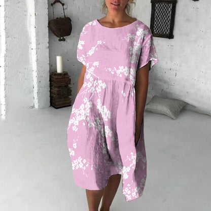 Comstylish Cherry Blossom Japanese Flowy Midi Dress