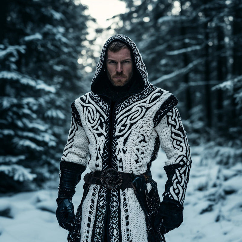 Sulokkaasti suunniteltu Neuletakki