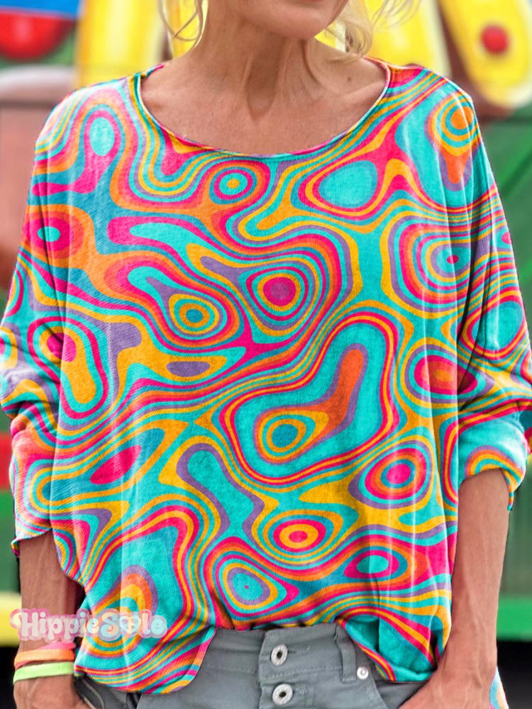 Women's Psychedelic Vibe Print T-shirt