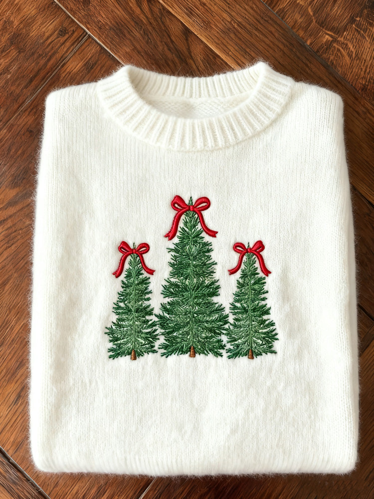 Women's Christmas Art Print Casual Sweater artswardrobe